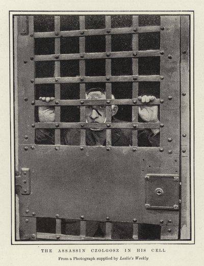 Der Attentäter Czolgosz in seiner Zelle von English Photographer