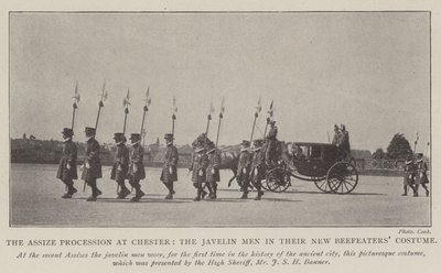 Die Assize-Prozession in Chester, die Javelin-Männer in ihren neuen Beefeater-Kostümen von English Photographer
