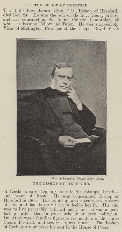 Der Bischof von Hereford von English Photographer