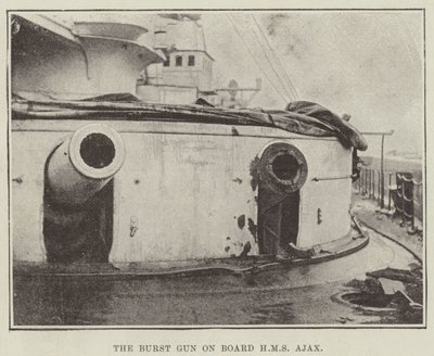 Die explodierte Kanone an Bord der HMS Ajax von English Photographer