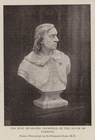 Die Büste von Oliver Cromwell im House of Commons von English Photographer