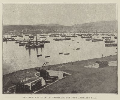 Der Bürgerkrieg in Chile, Valparaiso-Bucht vom Artillerie-Hügel von English Photographer