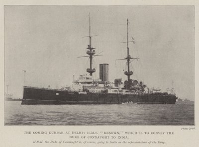 Das kommende Durbar in Delhi, HMS Renown, die den Herzog von Connaught nach Indien bringen soll von English Photographer