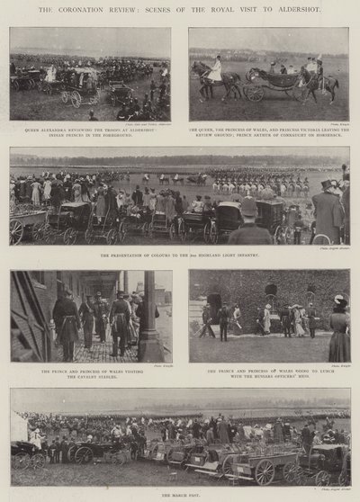 Die Krönungsparade, Szenen des königlichen Besuchs in Aldershot von English Photographer