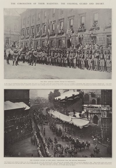 Die Krönung Ihrer Majestäten, die Kolonialgarde und Eskorte von English Photographer