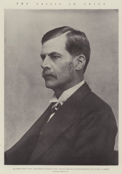 Die Krise in China, Sir Ernest Satow, KCMG, Ihre Majestät Minister in Tokio, der möglicherweise Sir Claude MacDonald, KCB, KCMG, in Peking ersetzt von English Photographer