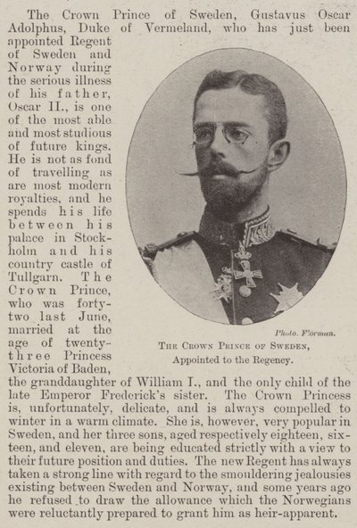 Der Kronprinz von Schweden, zum Regenten ernannt von English Photographer