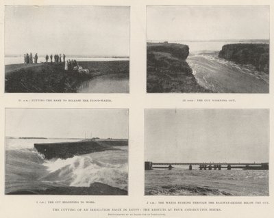 Das Schneiden eines Bewässerungsbeckens in Ägypten, die Ergebnisse in vier aufeinanderfolgenden Stunden von English Photographer