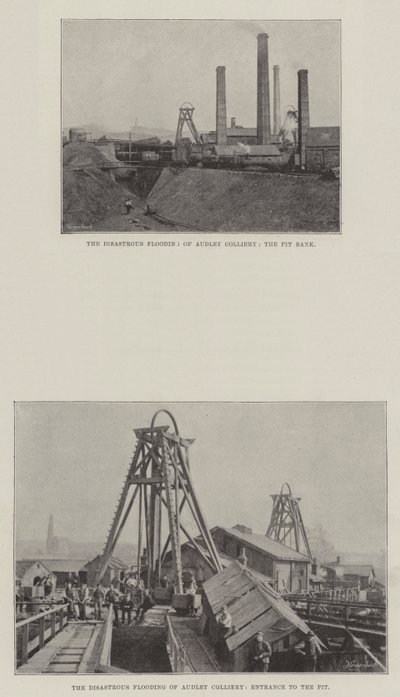Die katastrophale Überschwemmung der Audley Zeche von English Photographer