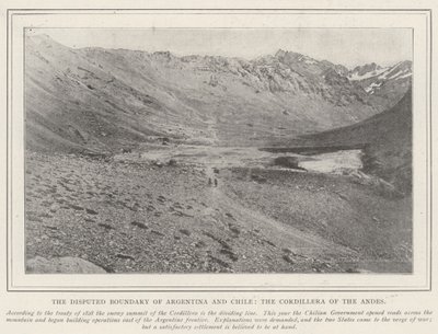 Die umstrittene Grenze zwischen Argentinien und Chile, die Kordilleren der Anden von English Photographer