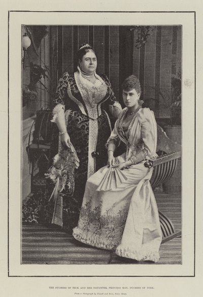 Die Herzogin von Teck und ihre Tochter, Prinzessin May, Herzogin von York von English Photographer