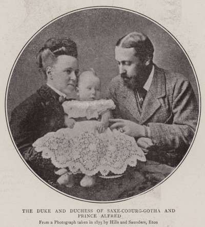 Der Herzog und die Herzogin von Sachsen-Coburg-Gotha und Prinz Alfred von English Photographer
