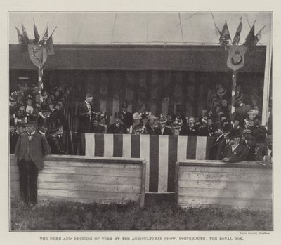 Der Herzog und die Herzogin von York auf der Landwirtschaftsausstellung in Portsmouth, die königliche Loge von English Photographer