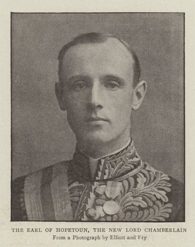 Der Earl of Hopetoun, der neue Lord Chamberlain von English Photographer