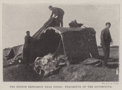 Die Lokomotivenexplosion bei Goole, Fragmente der Lokomotive von English Photographer