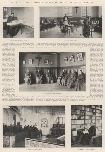 Die verbannten französischen Mönchsorden, Szenen in einem Benediktinerkloster von English Photographer