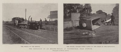 Die Explosion eines Lokomotivkessels in Westerfield bei Ipswich von English Photographer