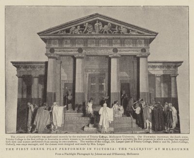 Das erste griechische Stück, das in Victoria aufgeführt wurde, die Alcestis in Melbourne von English Photographer