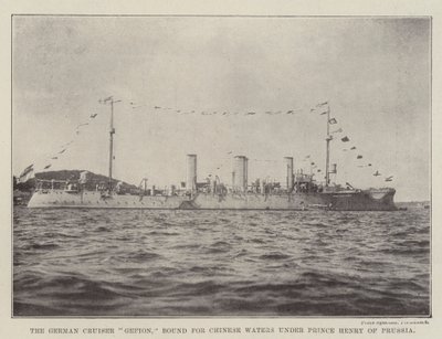 Der deutsche Kreuzer Gefion, auf dem Weg nach China unter Prinz Heinrich von Preußen von English Photographer