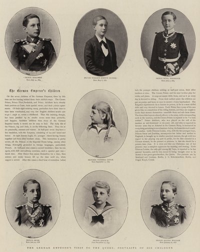 Der Besuch des deutschen Kaisers bei der Königin, Porträts seiner Kinder von English Photographer