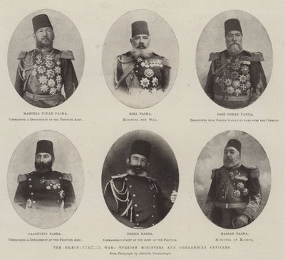 Der Griechisch-Türkische Krieg, türkische Minister und Kommandanten von English Photographer