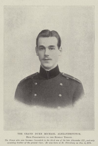 Der Großherzog Michael Alexandrowitsch, Thronfolger des russischen Throns von English Photographer