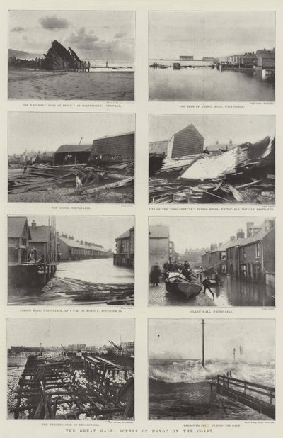 Der große Sturm, Szenen der Verwüstung an der Küste von English Photographer