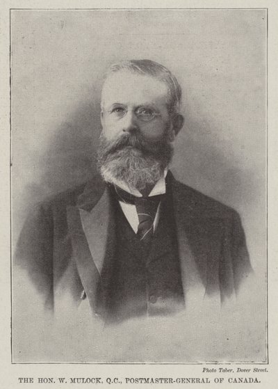 Der ehrenwerte W. Mulock, QC, Postmeister-General von Kanada von English Photographer