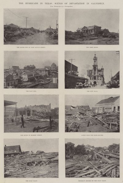 Der Hurrikan in Texas, Szenen der Verwüstung in Galveston von English Photographer