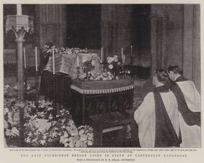 Der verstorbene Erzbischof Benson aufgebahrt in der Kathedrale von Canterbury von English Photographer