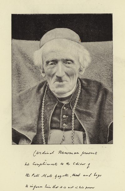 Der verstorbene Kardinal Newman von English Photographer