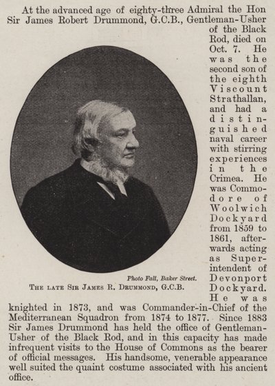 Der verstorbene Sir James R. Drummond, GCB von English Photographer