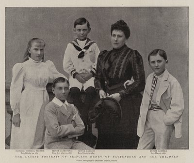 Das neueste Porträt von Prinzessin Henry von Battenberg und ihren Kindern von English Photographer