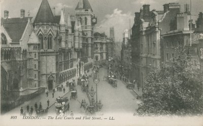 Die Gerichtsgebäude und Fleet Street, London von English Photographer