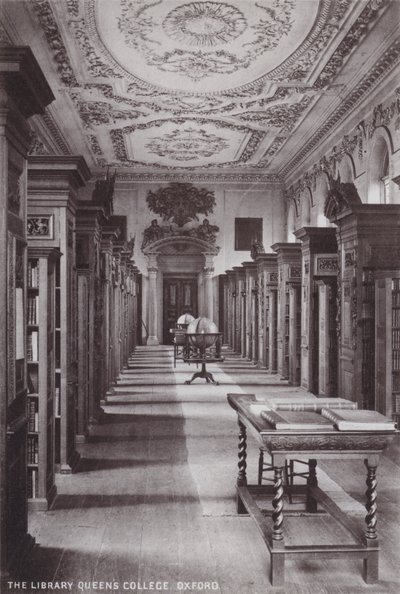 Die Bibliothek Queens College, Oxford von English Photographer