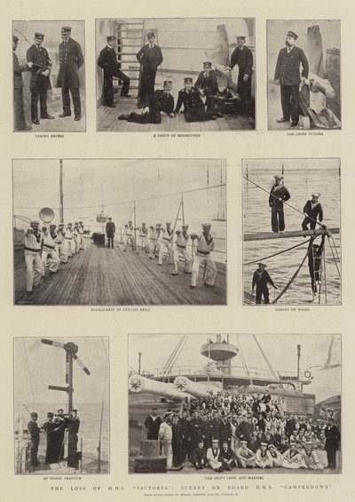 Der Verlust der HMS Victoria, Szenen an Bord der HMS Camperdown von English Photographer