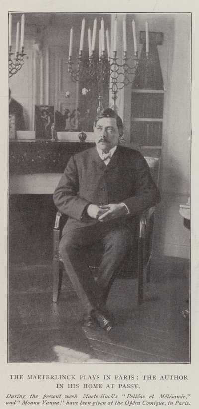Die Maeterlinck-Stücke in Paris, der Autor in seinem Haus in Passy von English Photographer