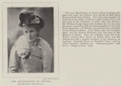 Die Marchioness of Exeter, geborene Miss Myra Orde-Powlett von English Photographer