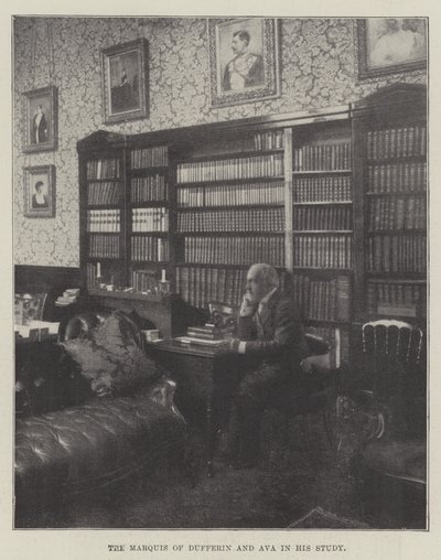 Der Marquis von Dufferin und Ava in seinem Arbeitszimmer von English Photographer