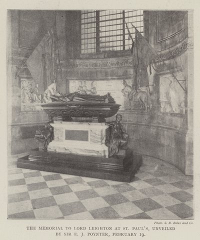 Das Denkmal für Lord Leighton in St. Pauls, enthüllt von Sir E J Poynter, 19. Februar von English Photographer