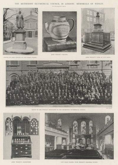 Der methodistische ökumenische Rat in London, Denkmäler von Wesley von English Photographer