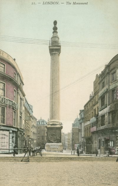 Das Monument zum Großen Brand, London von English Photographer
