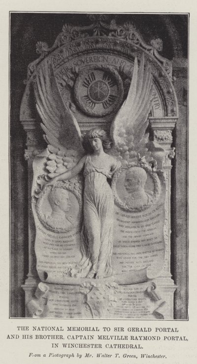 Das nationale Denkmal für Sir Gerald Portal und seinen Bruder, Kapitän Melville Raymond Portal, in der Kathedrale von Winchester von English Photographer