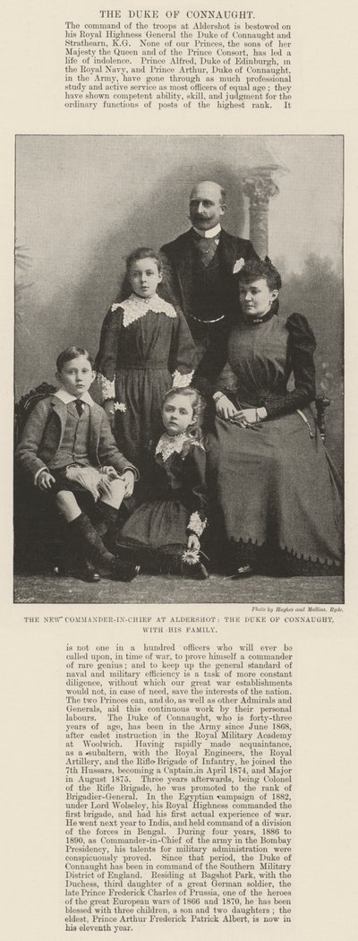Der neue Oberbefehlshaber in Aldershot, der Herzog von Connaught, mit seiner Familie von English Photographer