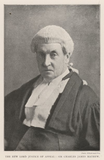 Der neue Lord Justice of Appeal, Sir Charles James Mathew von English Photographer