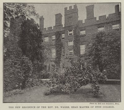 Die neue Residenz des Reverend Dr. Warre, Schulleiter des Eton College von English Photographer