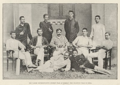 Das Parsee-Vertreter-Cricket-Team in Bombay, das Meisterteam in Indien von English Photographer