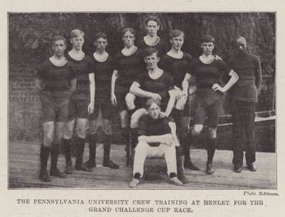 Die Crew der Universität Pennsylvania trainiert in Henley für das Grand Challenge Cup Rennen von English Photographer