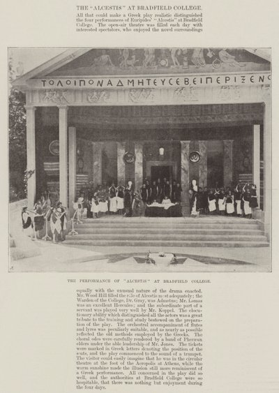 Die Aufführung von Alcestis am Bradfield College von English Photographer