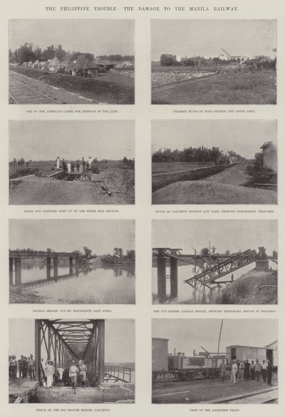 Die philippinischen Unruhen, der Schaden an der Manila-Eisenbahn von English Photographer